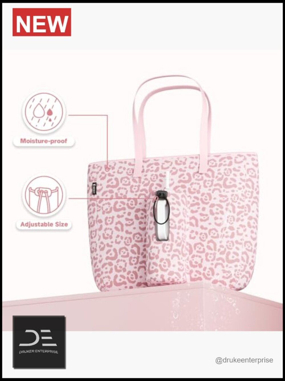 Utility Tote Bag with Zipper for 40 oz Tumbler - Picture 6 of 7